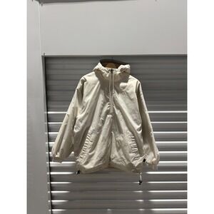 Nike Vintage Reversible Quilted Windbreaker Jacket Cream Tan quarter Zip Mens M